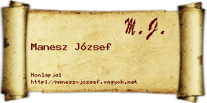 Manesz József névjegykártya